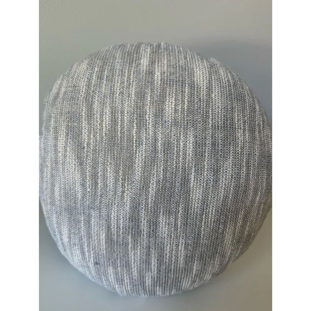 Threshold Toss Pillow Set Of 2 Round 16in Woven Cotton Slub Blue/Gray Gold